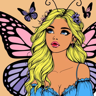 butterfly fairy realistic girl
