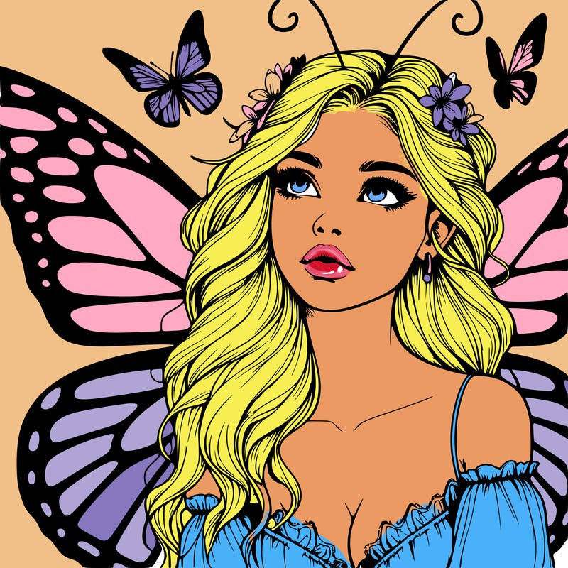 butterfly fairy realistic girl