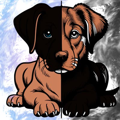 realistic dog split picture