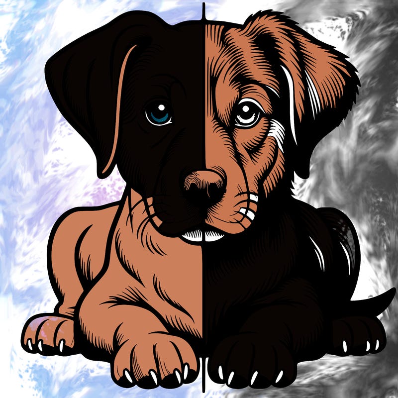 realistic dog split picture