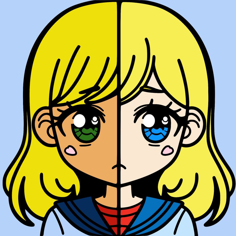 a split of a girl