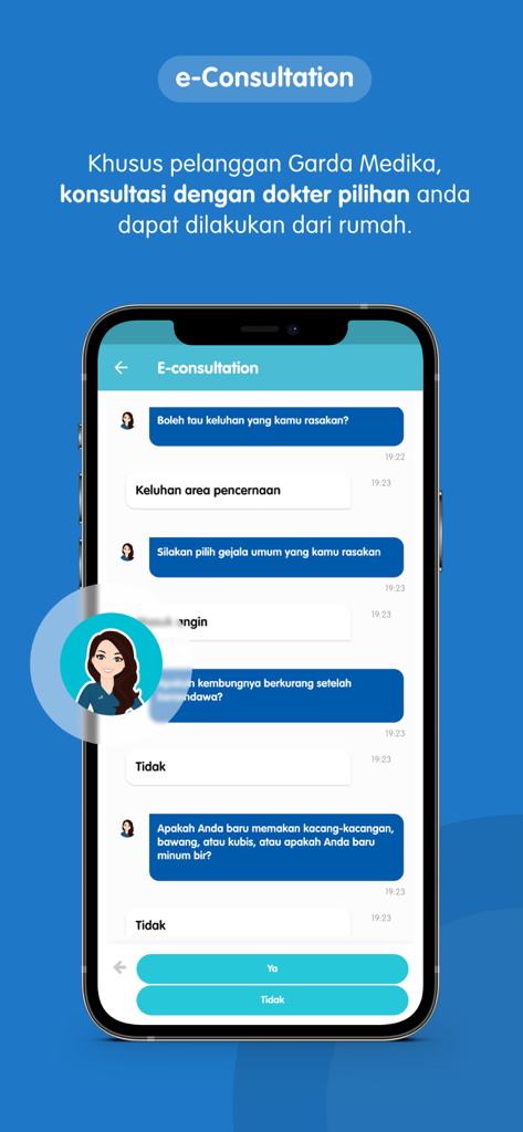 Garda Mobile - Medcare - Interface de chat de teleconsulta do aplicativo Garda Mobile Medcare em um smartphone para consulta médica remota.
