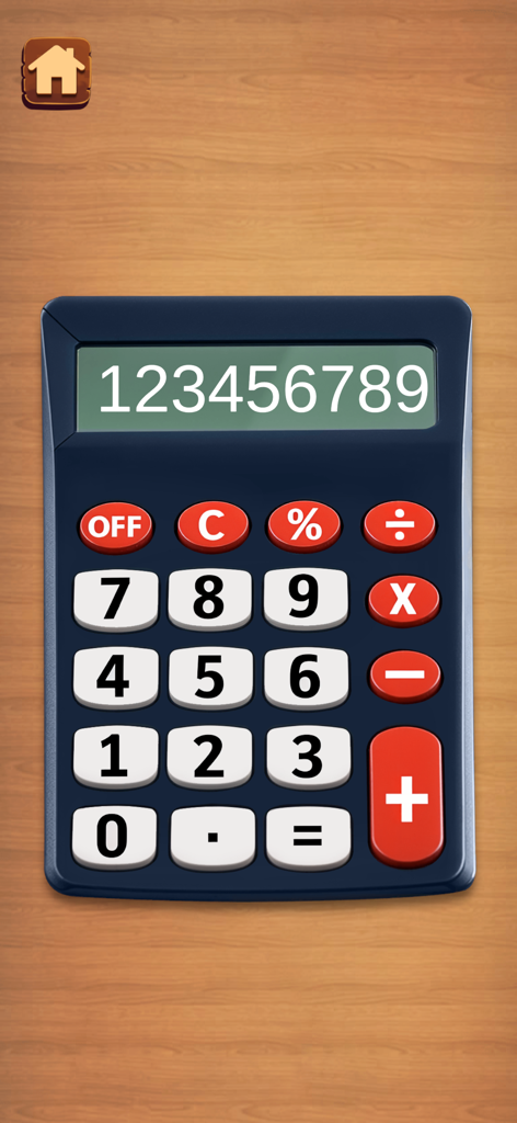 Relaxing Antistress popit Game - Juguete antiestrés interactivo de calculadora con botones coloridos sobre un fondo de madera para aliviar el estrés