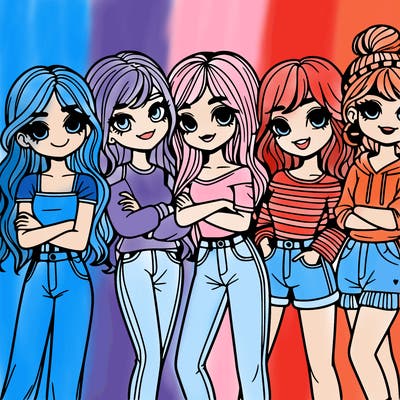 group of girl friends