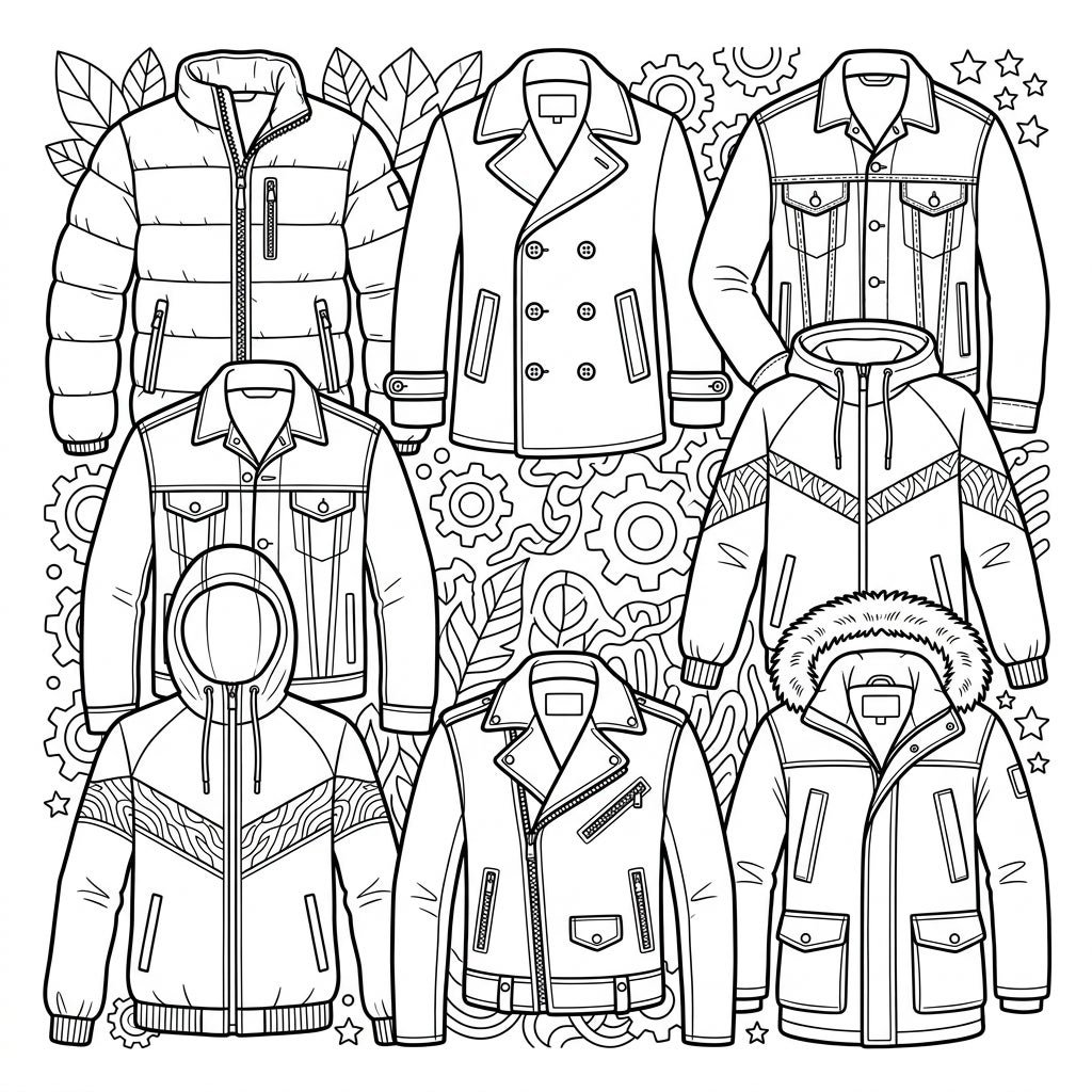4 Men's Jackets & Coats Coloring Pages - Free & Printable — Color Pop