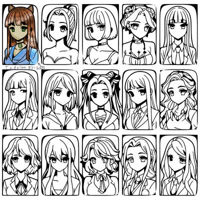 girls that look diffrent anime