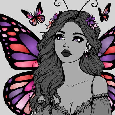 butterfly fairy realistic girl