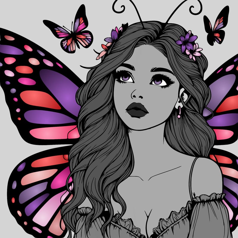 butterfly fairy realistic girl