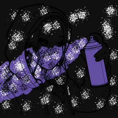 a realistic girl, spray painting