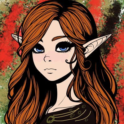elf girl realistic dark fantasy