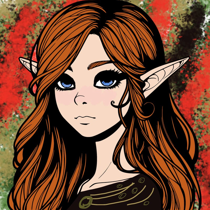 elf girl realistic dark fantasy