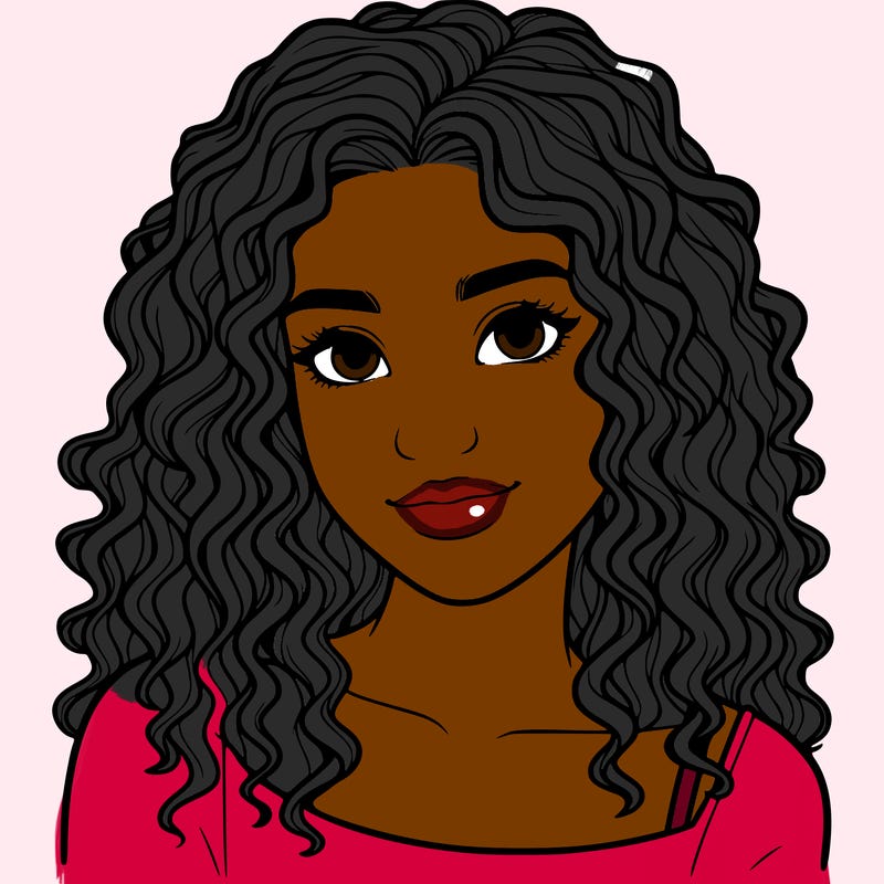 realistic, teenage girl with curly hair