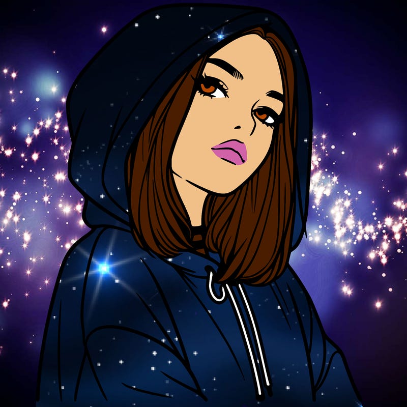 a realistic girl in a hoodie