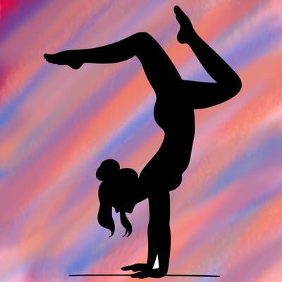 a woman doing a handstand