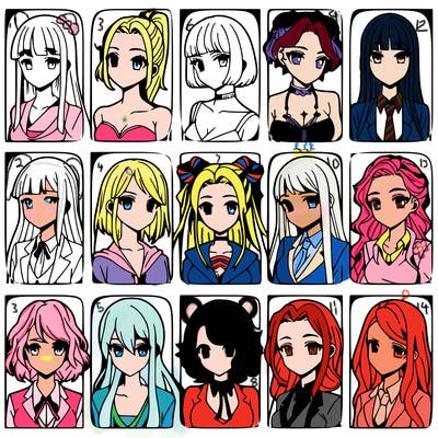 girls that look diffrent anime