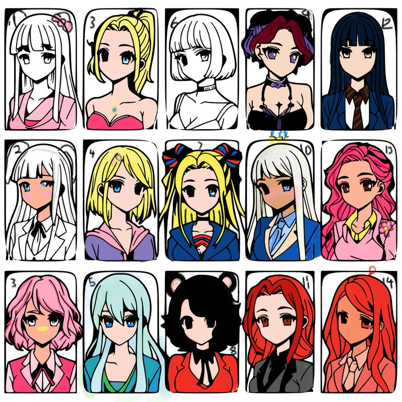 girls that look diffrent anime