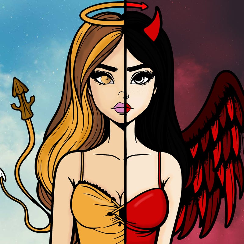 devil vs angel realistic girl