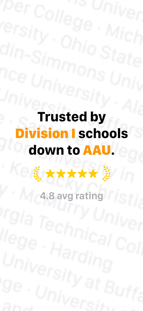 Basketball Coach: Elite Hoops - Promotion for Basketball Coach Elite Hoops stating it is trusted by Division I and AAU schools with a 4.8 average rating