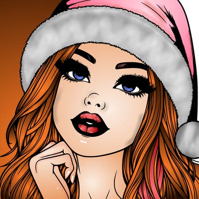 realistic christmas girl with lips