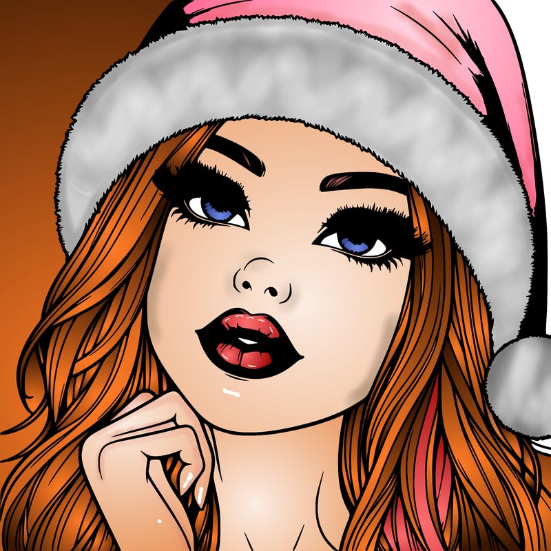 realistic christmas girl with lips
