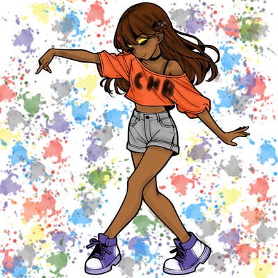realistic girl danceing