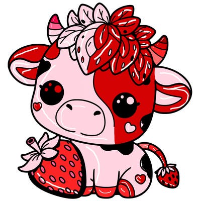 cute strawberry cow