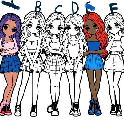 a group of girls realistic