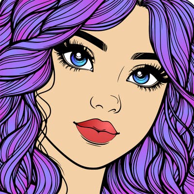 beautiful realistic girl close up to the camera with wavy hair,