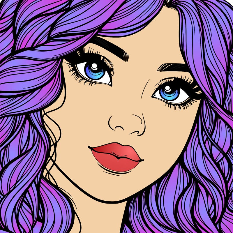 beautiful realistic girl close up to the camera with wavy hair,