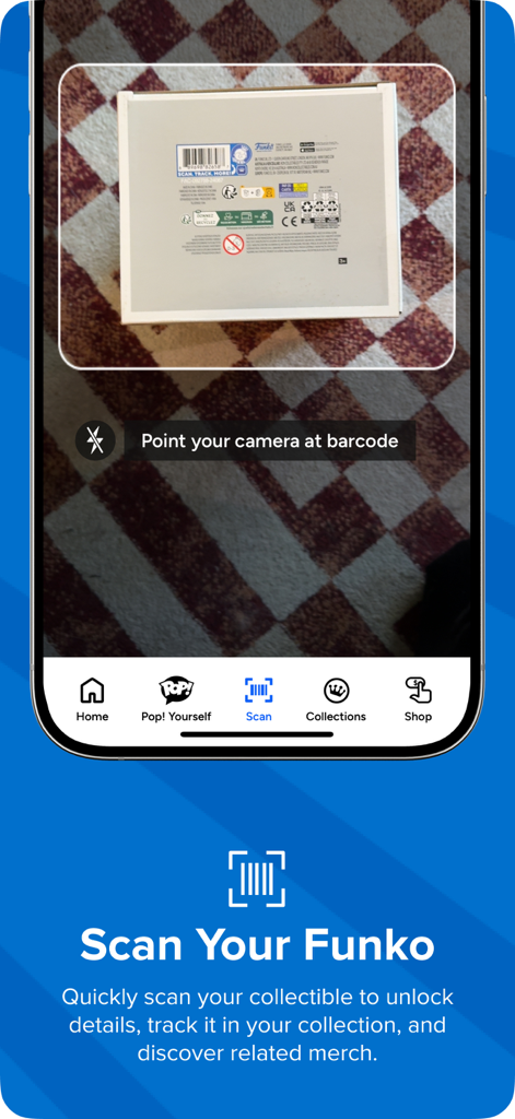Funko - Funko app barcode scanner interface for tracking collectible items