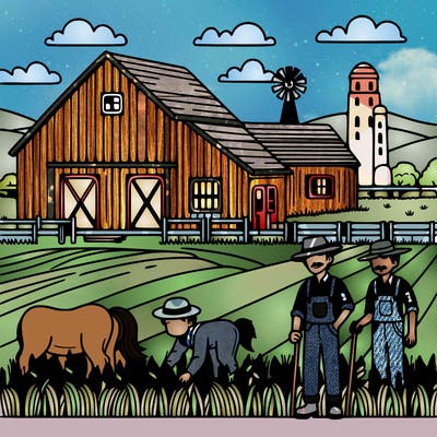 farmersin a field in farmhouse