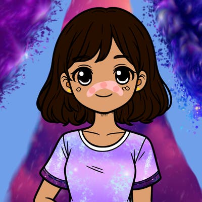 girl with medium length hair and a t shirt