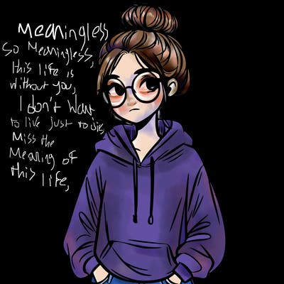 teen girl with a messy bun and glasses wearing a loose hoodie and jeans