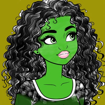 realistic girl with curly hair