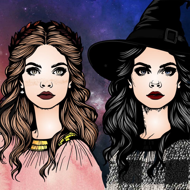 realistic witch woman