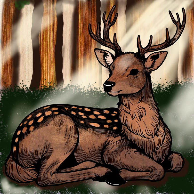 realistic deer with antlers