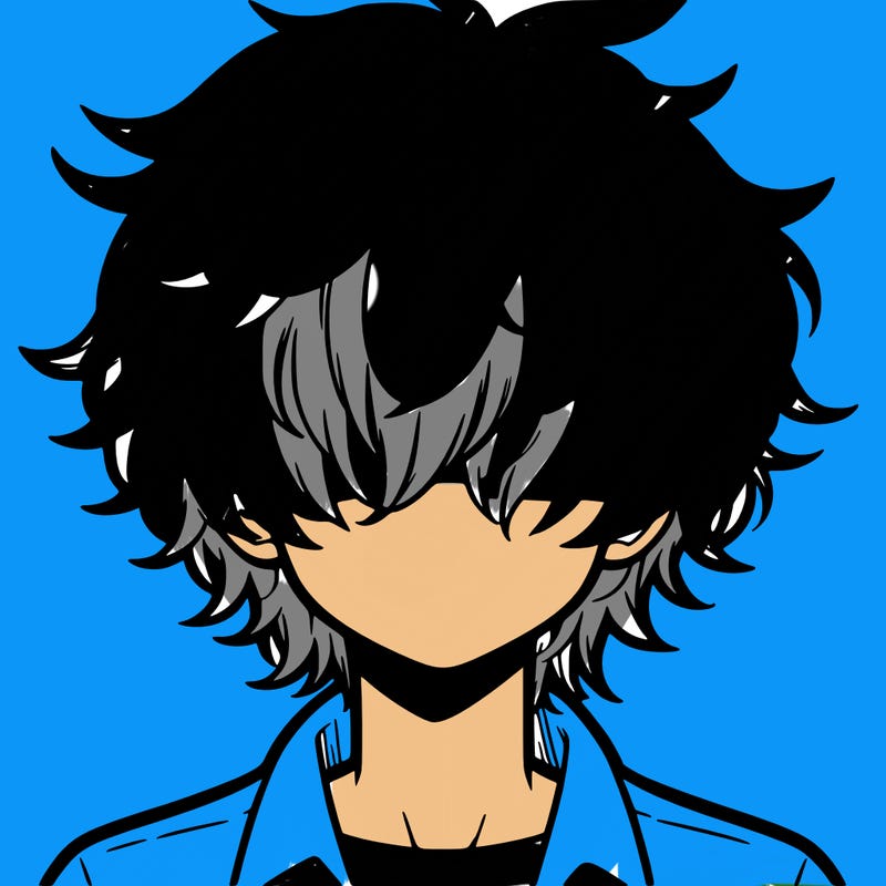 manga boy fluffy hair covering his eyes