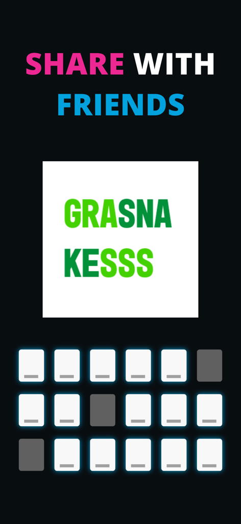 Crack The Code - Brain Teasers - A rebus brain teaser puzzle level in the Crack The Code app showing a word riddle to solve and share with friends