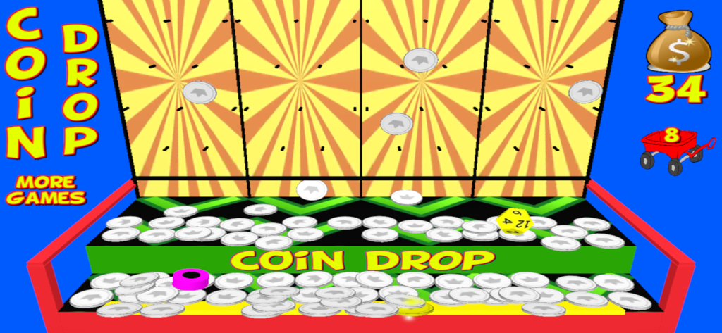 Coin Drop Pro retro coin pusher arcade game with unlimited coins and prizes