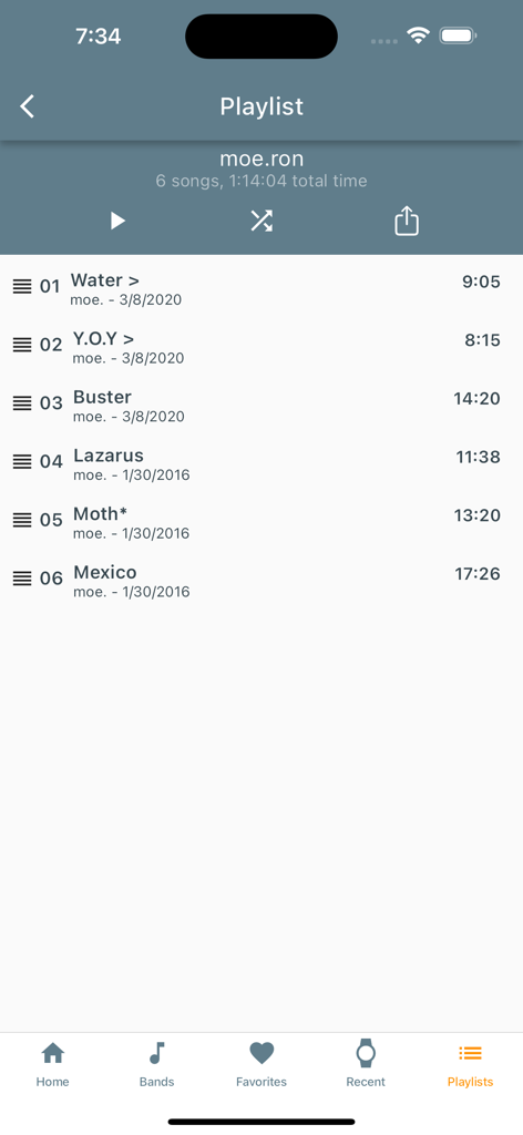 Taper's Section - A playlist of live recordings from the band moe on the Taper's Section app