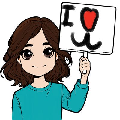 realistic girl holding up a sign