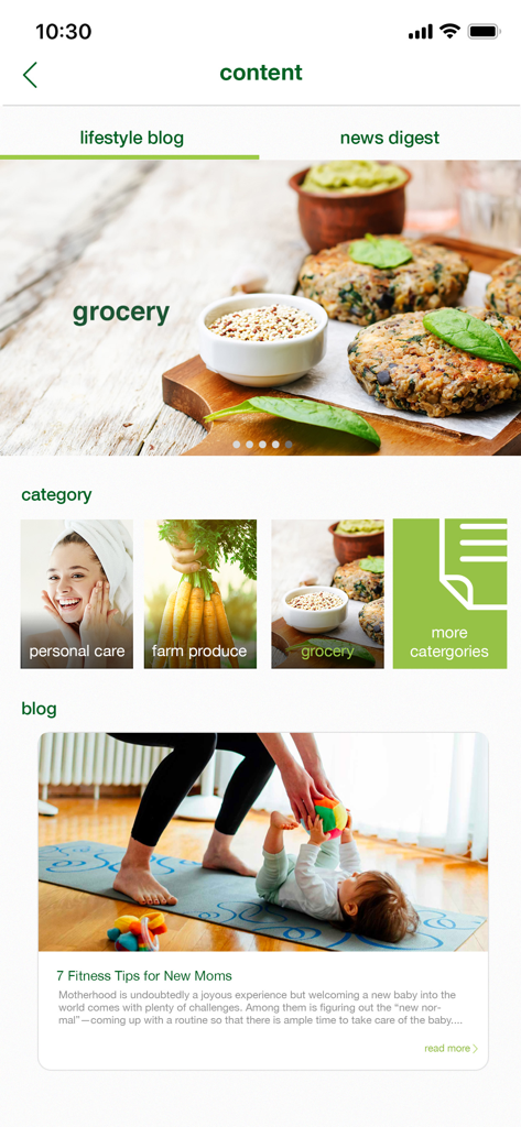 Healthy Options Philippines - Healthy Options Philippines app lifestyle blog screen showing wellness content categories and fitness tips