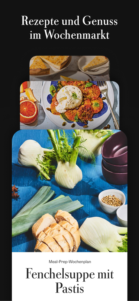 DIE ZEITニュースアプリのライフスタイルとレシピセクション。