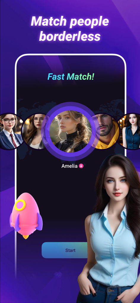 Interface of the ilisa app showing the Fast Match feature with profile avatars
