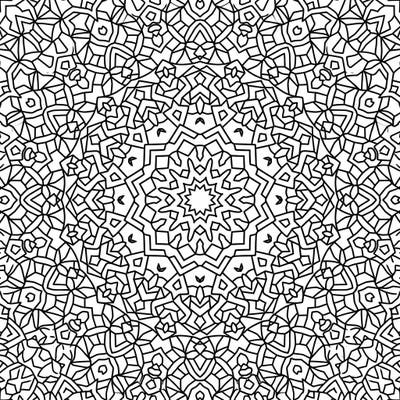 Discover the captivating allure of this tessellation mandala coloring page, featuring a complex design of perfectly interlocking geometric shapes. Immerse yourself in a meditative coloring experience that promises both challenge and artistic satisfaction.