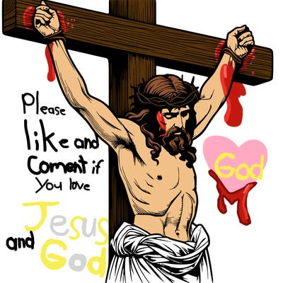 jesus realistic on the cross