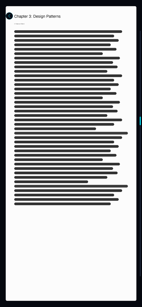 AutoScrollingReader - AutoScrollingReader interface displaying a PDF document titled Chapter 3 Design Patterns.