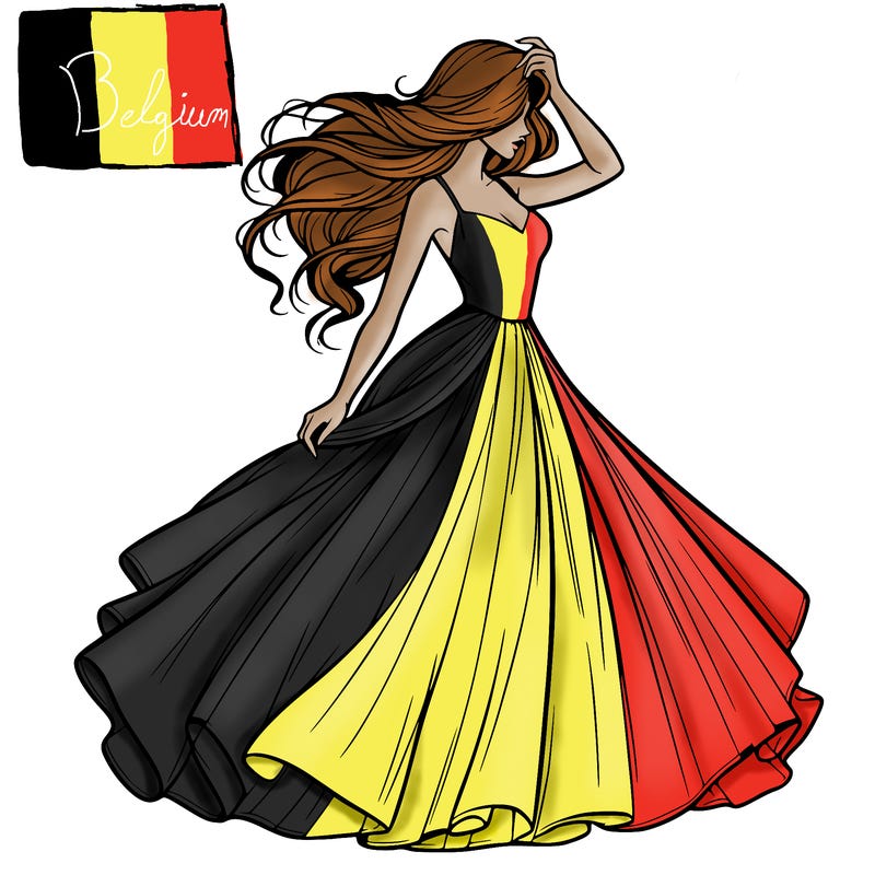 realistic woman with dress flowing in the wind