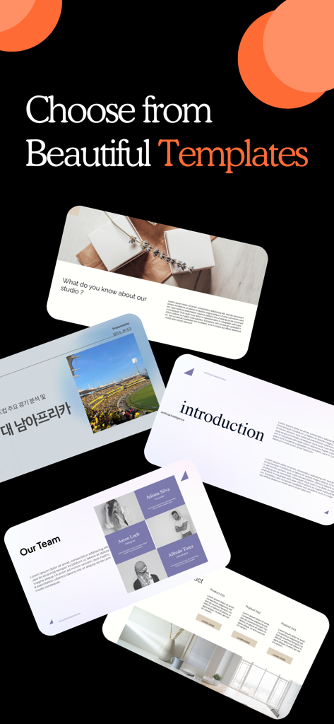 MagicSlides AI - Une variété de modèles de diaporamas professionnels et modernes de l'application MagicSlides IA