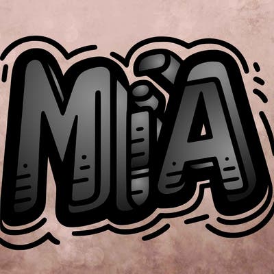 bold letters that spell mia